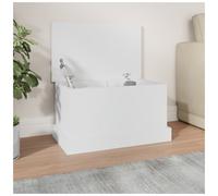 Storage Box White Engineered Wood Matte 50x30x28cm Rectangular Trunk Indoor Use.
