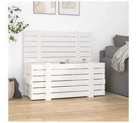 Storage Box White Solid Pinewood 91x40.5x42cm Large Rustic Lid Chest for Home UK
