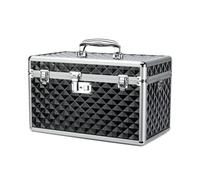Storage Box with Key Lock, Lockable Medicine Storage Box, Empty First Aid Box, Security Lock Box, Multipurpose Locking Box for Home and Outdoor Use (Black, X-Large)