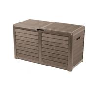 Storage Box with Lid, 420 L, Garden Box for Outdoor Use, 117.3 x 65.3 x 54.8 cm, Waterproof Storage Box, Closes with Lid and Padlock, Plastic Taupe