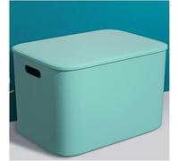 Storage Box with Lid, Plastic Snack Bin Desktop Organizer, Portable Storage Basket for Home Office, 7x10.2x6.3in