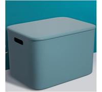 Storage Box with Lid, Plastic Snack Bin Desktop Organizer, Portable Storage Basket for Home Office, 7x10.2x6.3in