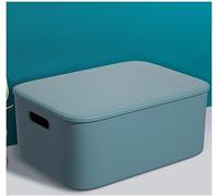 Storage Box with Lid, Plastic Snack Bin Desktop Organizer, Portable Storage Basket for Home Office, 7x10.2x6.3in