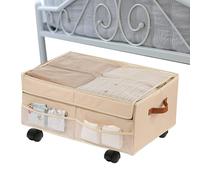 Storage Box with Wheels - Car Container with Wheels - Silent Organizer Box with Wheels for Travel, Camping, Guest Room, Bedroom, Garage, Luggage