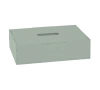 Storage box with wooden lid Olive green