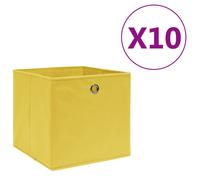 Storage Boxes 10 pcs Non-woven Fabric 28x28x28 cm Yellow