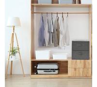 Storage Boxes 2pcs Fabric Anthracite 43x34x23cm Foldable Polyester Organiser Set