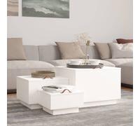 Storage Boxes 3pc White Solid Pine Wood L57xW55xH40 L45xW43xH30 L35xW33xH20