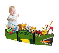 Storage Boxes - Crocodile Pattern Felt Bins, Foldable Fabric Organizer, Large Toy Basket, Portable Home Container | Nursery Playroom Storage Solution For Plush Blocks Bedroom Organization