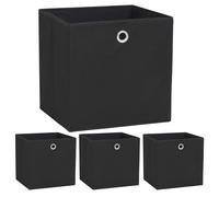 Storage Boxes Foldable Black Nonwoven Fabric 32x32x32 cm 4 Pack Closet Organizer