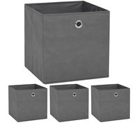 vidaXL 4x Storage Boxes Non-woven Fabric 32x32x32cm Grey Cabinet Chest Bin