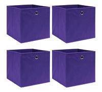 Storage Boxes Purple 32x32x32cm Foldable Non-Woven Fabric 4pcs Organiser HomeUse