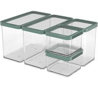 Rotho Loft Set of storage tins 5 pcs. LOFT, Plastic (PP) BPA-free, transparent, (32.3 x 22.3 x 16.6 cm)
