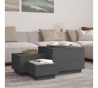 Storage Boxes Set 3pcs Grey Solid Pine Wood L57xW55xH40 L45x43x30 S35x33x20cm