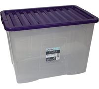 Storage Boxes Wham 3 x 80 Litres Stackable Clear S (60 X 40 X 42 CM)