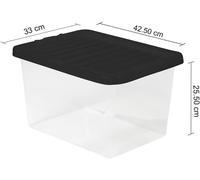 Storage Boxes with Lid Clear Plastic Box Stackable Office Home Kitchen UK Made