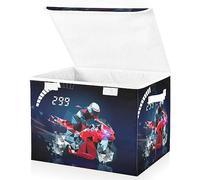 Storage Boxes with Lids, Motorbike Geometric Large Storage Basket Organizer Shelves Cube Bin Toy Clothes Underbed