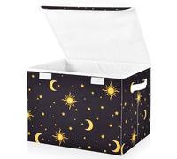 Storage Boxes with Lids, Night Magic Sun Stars Moon Large Storage Basket Organizer Shelves Cube Bin Toy Clothes Underbed