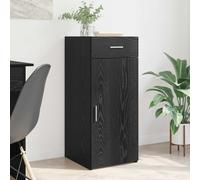 Storage Cabinet 1 Drawer Reversible Door 40 x 42.5 x 93 cm Black Engineered Wood