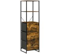 Storage Cabinet 155x44x40cm Black Steel Frame Rustic Brown Wood-Effect 3 Drawers