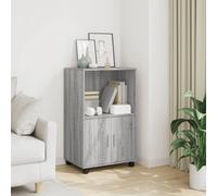 (grey sonoma) vidaXL RollingÂ Cabinet Office Storage Cabinet Engineered Wood