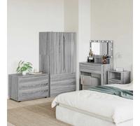 Storage Cabinet 2-Drawer Grey Sonoma 80x48x57cm Engineered Wood Minimal withFeet