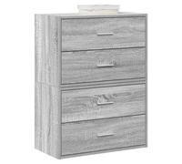 Storage Cabinet 2-Drawer Grey Sonoma Engineered Wood 60x31x40 cm Stackable Home