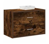 Storage cabinet 2-drawer smoked oak60x31x40cm engineered wood stackable for home