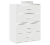 Storage Cabinet 2 Drawer White Engineered Wood 60x31x40cm Stackable CompactShelf