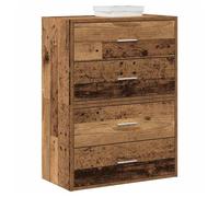 Storage Cabinet 2Drawer Old Wood Engineered Wood 60x31x40cm Stackable Small Home