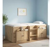 Storage cabinet 2pc Artisan Oak 66x35x48cm Eng. wood Low loft bed unit underbed