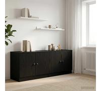 Storage Cabinet 2pc Black Oak Engineered Wood 66 x 35 x 48 cm Low Profile Loft.