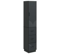 Storage Cabinet 3-Drawer 2-Shelf Engineered Wood Black 33 x 34.5 x 87 cm Sliding
