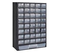 Storage Cabinet 41-Drawer Clear Polypropylene 31x13.8x49cm Small Parts Organiser