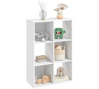 Storage Cabinet 6-Cube Particle Board White 91.5x61.5x29.5cm Bookshelf Organizer