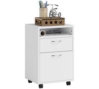 Storage Cabinet 60cm White Particle Board Mobile Filing Unit w/ Drawer Lockable