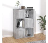 Storage Cabinet 60x29.5x90 cm Smoked Oak Engineered Wood 3 Door Compact Unit Oak