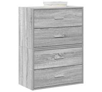 Storage cabinet 60x31x40 cm Grey Sonoma engineered wood 2 drawers stackable for