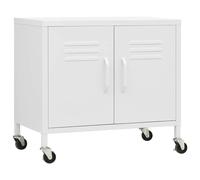 vidaXL Storage Cabinet White Steel Home Sideboard Cupboard Display Cabinet