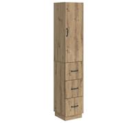 Storage Cabinet Artisan Oak 33 x 34.5 x 87 cm Engineered Wood 3-Drawer Set 2pc