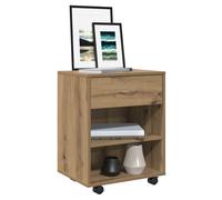 Storage Cabinet Artisan Oak 46x36x59cm Engineered Wood 2 Shelves Slim 1 Drawer