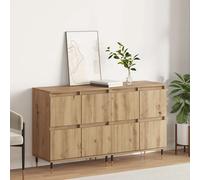 Storage Cabinet Artisan Oak 60x35x70cm Engineered Wood 4 Door Set of 3 Modern