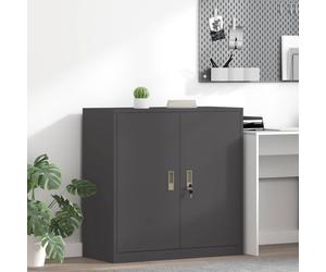 Storage Cabinet Black Steel 90x40x90cm Lockable Industrial Office Organizer Slim