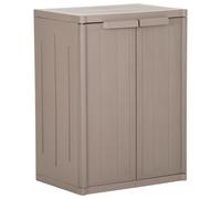 Storage cabinet Brown 65x45x88 cm 100% PP 2-shelf Wood-look slim utility patio