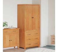 Storage Cabinet Brown 80x50x180cm Engineered Wood Oak Frame 4-Door Anti-Tips