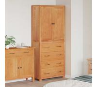 Storage Cabinet Brown Engineered Wood 80x35x185cm 4-Door Oak Frame Anti-Tip Slim