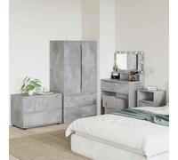 Storage Cabinet Concrete Grey 2-Drawer Engineered Wood 80x48x57cm Minimal Style.