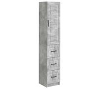 Storage Cabinet Concrete Grey 33 x 34.5 x 87 cm Engineered Wood 3-Drawer Set LED