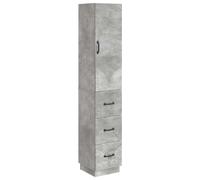 Storage Cabinet Concrete Grey 33x34.5x87cm Engineered Wood 3 Drawers 2 Shelves.