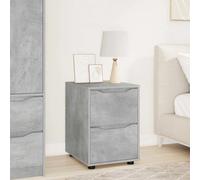Storage Cabinet Concrete Grey 40x48x57cm Engineered Wood 2-Drawer Minimal Modern